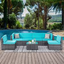 gray rattan wicker sectional sofa couch
