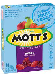 mott s orted fruit flavored snacks