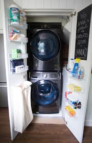 Side by side, we all know how much floor space traditional washer/dryer combinations can thin exterior dimensions to fit in narrow laundry or closet spaces. Maximize Space In A Small Laundry Closet Live Free Creative Co