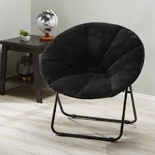 Mainstays Plush Saucer Chair Black