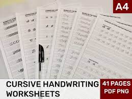We have designed 5 interesting handwriting practice worksheets catered specially to adults. Printable Cursive Handwriting Worksheets Size A4 Pdf Png 41 Pages For Cursive Handwriting Practice Printable Handwriting Worksheets Art Collectibles Prints Kromasol Com