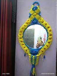 Macrame Wire Mirror Wall Hanging For