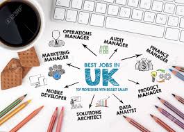 Best Jobs In Uk Concept Chart With Keywords And Icons White