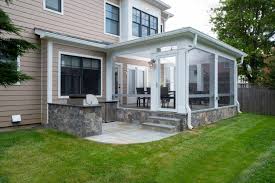 Flagstone Screened Porch With Outdoor