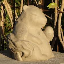 Concrete Meditating Squirrel Statue