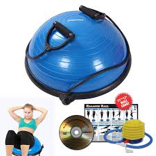 Ritfit Premium Balance Ball Trainer With Resistance Bands Free Foot Pump Exercise Wall Chart Workout Dvd And Measuring Tape