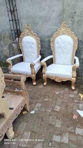 golden wooden wedding chair for