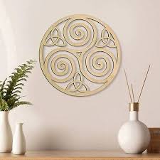 Irish Symbols Round Wooden Wall Hanging