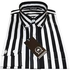 Stylish black and white striped shirt is made in russia. Relco Men S Black White Striped Button Down Collar Candy Stripes Shirt Ebay
