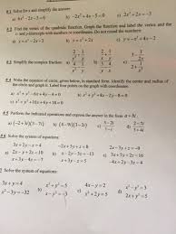 Solved 1 Solve For X And Simplify The