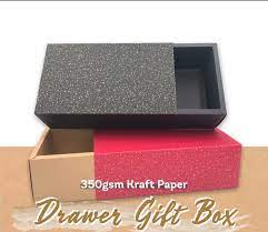red corrugated kraft paper drawer gift