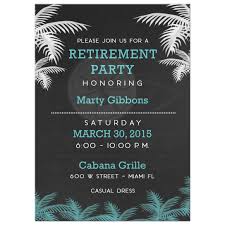 Palm Tree Tropical Chalkboard Retirement Party Invitation