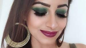 easy green smokey eyes makeup tutorial