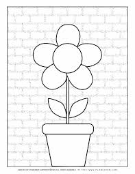 Affordable and search from millions of royalty free images, photos and vectors. Spring Coloring Page Big Flower In A Pot Planerium