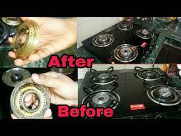 clean glass gas stove