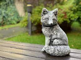Stone Fox Statue Garden Sculpture Fox