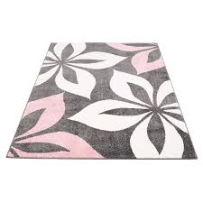 Es gibt ihn in den farben rosa und blau. Teppich Flachflor Moda Geometrische Mit Blumen Muster Motiv In Grau Schwarz Weiss Pastell Pink Myshop24