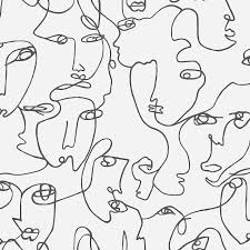 abstract faces black white wallpaper