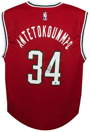 Giannis antetokounmpo bucks icon edition 2020. Giannis Antetokounmpo Autographed Milwaukee Bucks Replica Red Basketball Jersey Steiner At Amazon S Sports Collectibles Store