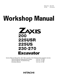 Hitachi Zaxis 225 Usr Excavator Service Repair Manual