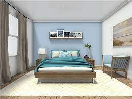 designed rooms with blue accent walls