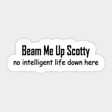 beam me up scotty sticker teepublic