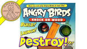 Angry Birds Knock On Wood Card Game by Mattel - Build Launch Destroy w/  Slingshot Launcher - YouTube