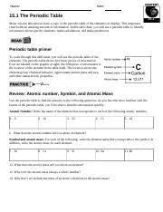 the periodic table 15 1 many science