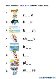 One of the biggest phonics hits with readers has been our huge set of color the chunk phonics pages. Ea Ie Ay Ou Activity