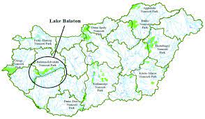 The most popular beach and resort area in hungary, the huge freshwater lake and it's surrounding is a perfect place to relax. Hydro Geographic Map Of Hungary With Lake Balaton The National Parks Download Scientific Diagram