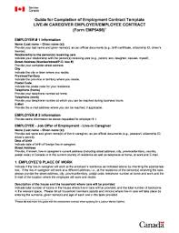 canada employment contract fill and