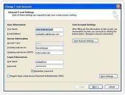 smtp settings for outlook parameters