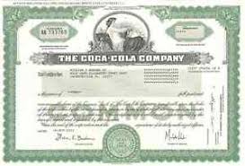 Details About The Coca Cola Company Original Collectible Coke Stock Certificate