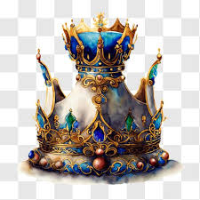 Royal Crown With Blue Gold