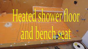 heated shower floor and bench seat step