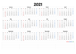 Week numbers 2021 landscape, subdivided into months. 2021 Printable Yearly Calendar With Week Numbers 6 Templates
