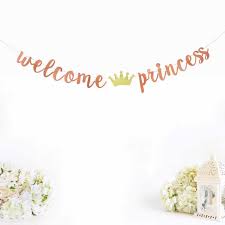rose gold glitter welcome princess
