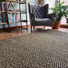 jute handwoven diamond pattern carpet