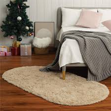 oval shaped plush carpets for