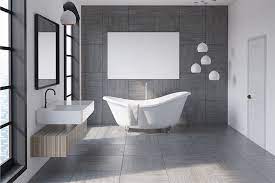 color walls go with gray tile bathroom