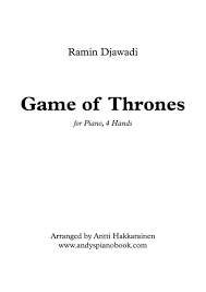 The opening theme from the game of thrones hbo tv series. Game Of Thrones Piano 4 Hands Sheet Music Pdf Download Sheetmusicdbs Com