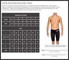 Sizing Charts Arena Swimwear