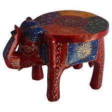 wooden emboss elephant chair table