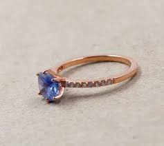 solid 18k rose gold ring with natural