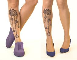 Tattoo Tights Pantyhose With Steampunk Heart Sizes S Xl