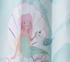 Mermaid Kids Shower Curtain Pottery