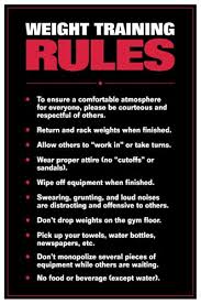 Weight Training Rules Professional Fitness Gym Wall Chart
