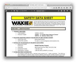 safety data sheets waxie sanitary supply