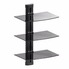 3 Tier Triple Glass Shelf Wall Mount Tv