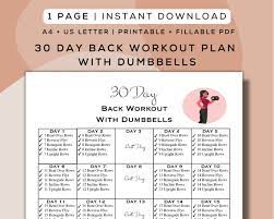 30 Day Back Workout Plan With Dumbbells